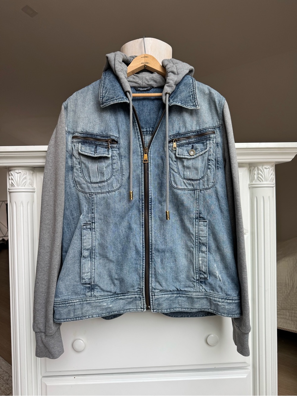 Dolce & Gabbana Men’s Denim Hoodie Jacket Size L Made in Italy